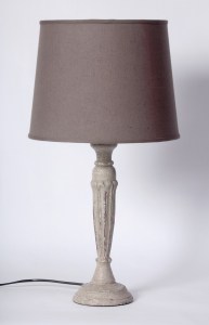 French Wooden Lampbase Shade Distressed Le Forge